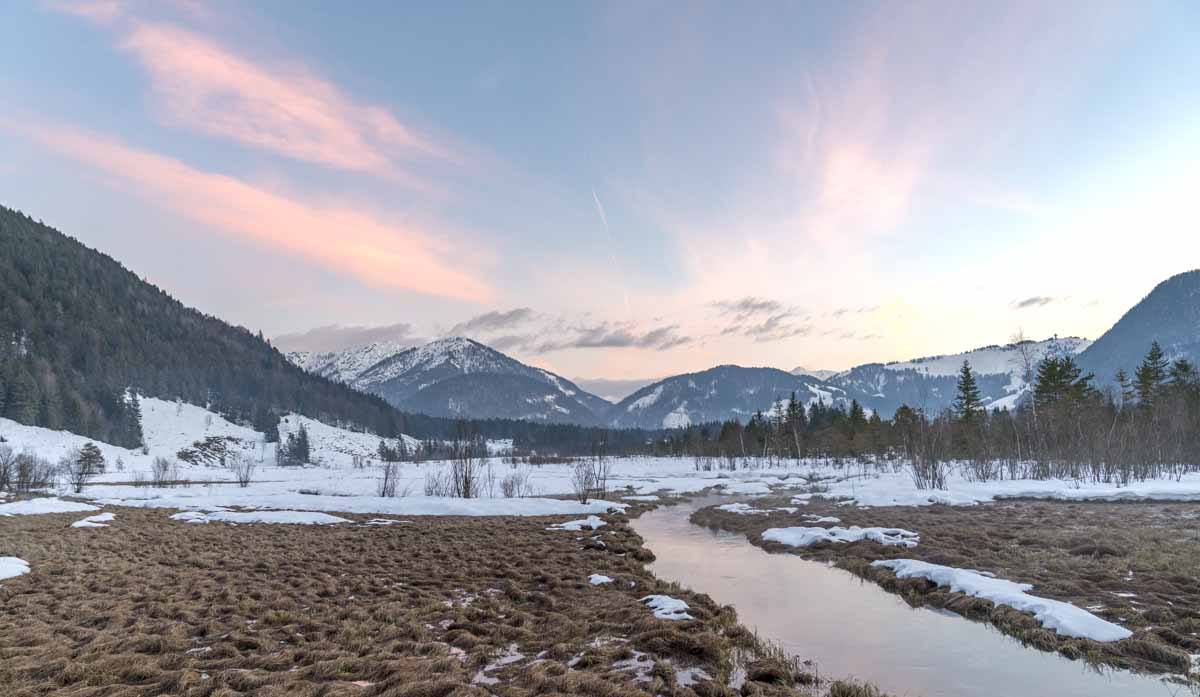 pillerseetal sunset winter