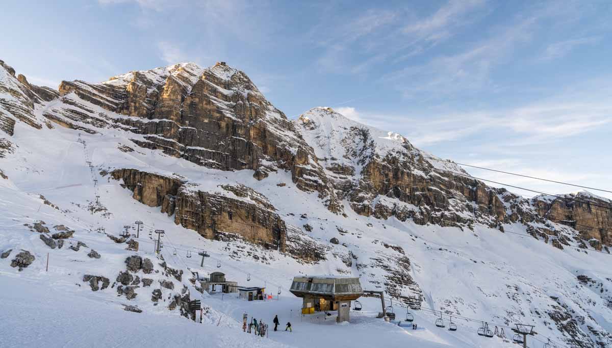 cortina winter skiing tofane