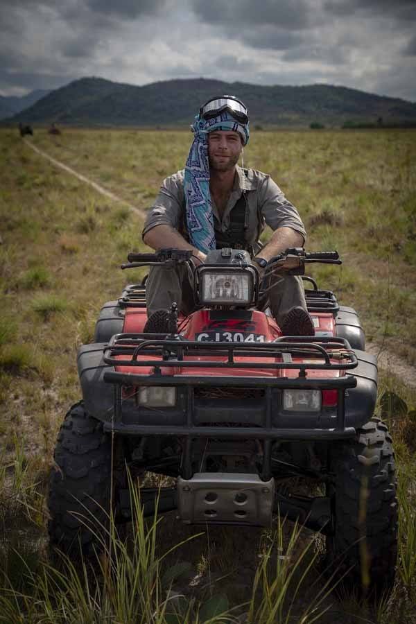 chris driving atv guyana