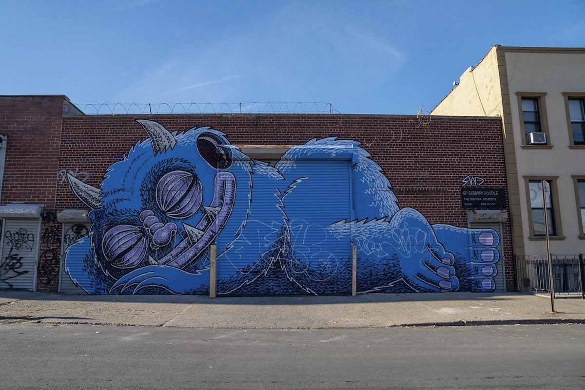 Arte callejero inusual en Nueva York en Bushwick