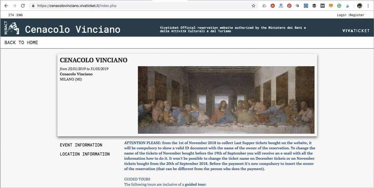 last supper tickets official site