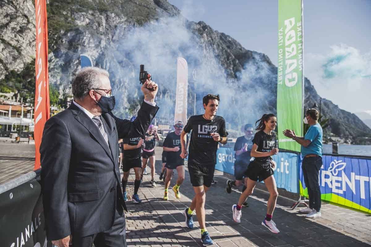 commencer le marathon au lac de garde