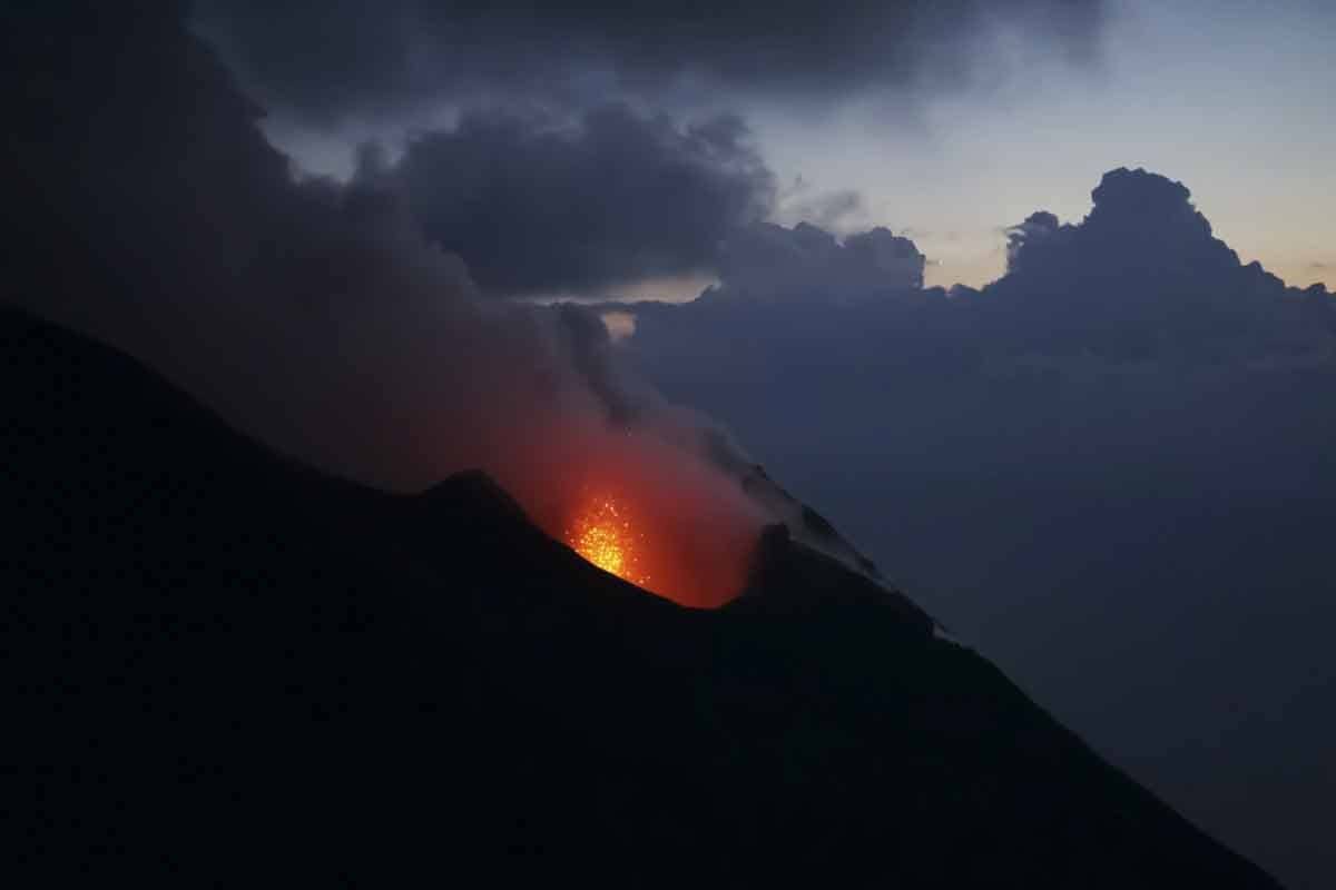 L'Italie à stromboli en août
